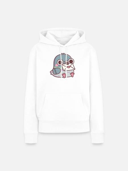 Süße Taube mit Liebesbrief - Frauen Premium Bio Hoodie - Weiß