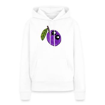 Fruit de prune Kawaii Fruit de prune - Sweat à capuche Premium bio Femme - blanc - Devant - Julia (174cm)