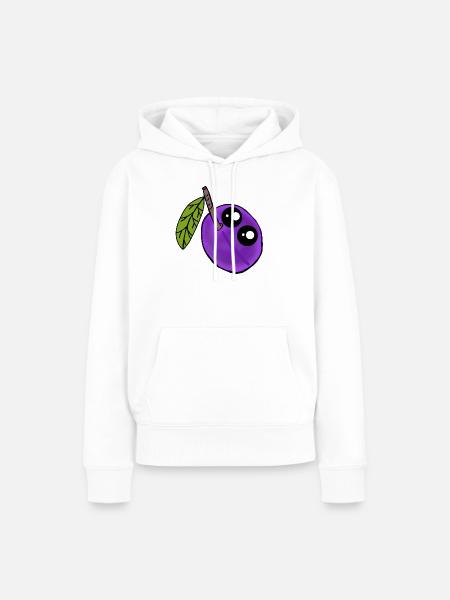 Pflaume Kawaii Pflaumen Obst Frucht - Frauen Premium Bio Hoodie - Weiß