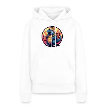 Bière Dinosaure Stegosaurus Drôle - Sweat à capuche Premium bio Femme - blanc - Devant - Julia (174cm)