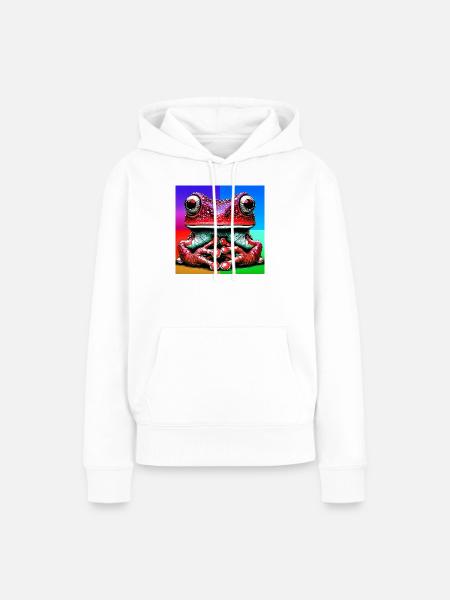 Frosch - Frauen Premium Bio Hoodie - Weiß
