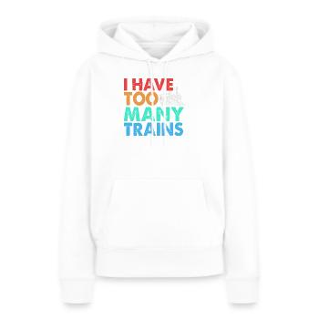 Modelleisenbahn Modellbau Modellbauer - Frauen Premium Bio Hoodie - Weiß - Vorne - Julia (174cm)