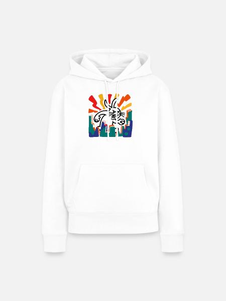 Böser Riesenhase - Frauen Premium Bio Hoodie - Weiß