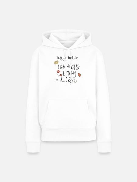 Ich hab dich lieb - Frauen Premium Bio Hoodie - Weiß