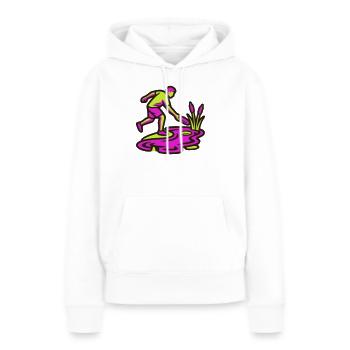 Icône des obstacles aquatiques du disc golf - Sweat à capuche Premium bio Femme - blanc - Devant - Julia (174cm)
