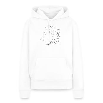 Wine Chill Out Femme - Sweat à capuche Premium bio Femme - blanc - Devant - Julia (174cm)