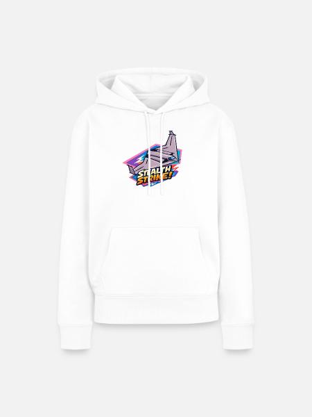 Stealth Strike Jet-Grafik - Frauen Premium Bio Hoodie - Weiß