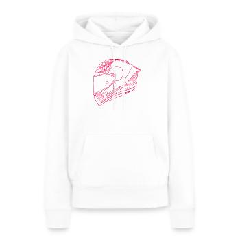 Casque rose néon - Visière - Sweat à capuche Premium bio Femme - blanc - Devant - Julia (174cm)