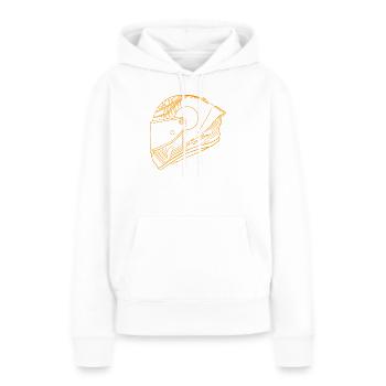 Casque orange néon - Visolière - Sweat à capuche Premium bio Femme - blanc - Devant - Julia (174cm)