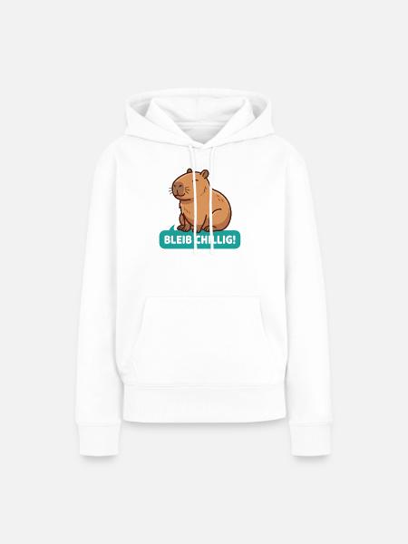 Bleib Chillig CapybaraBleib Chillig Capybara - Frauen Premium Bio Hoodie - Weiß