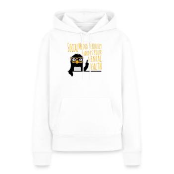 Social Media Seriously Harms Mental Health Pinguin - Frauen Premium Bio Hoodie - Weiß - Vorne - Julia (174cm)