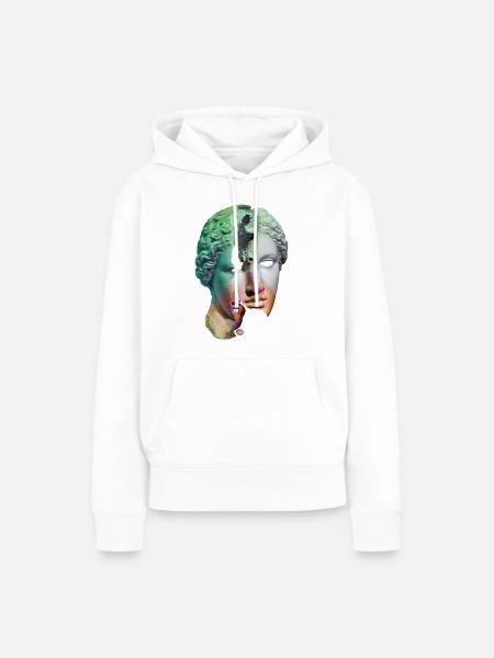Zerbrochener Gott surreale Collage - Frauen Premium Bio Hoodie - Weiß