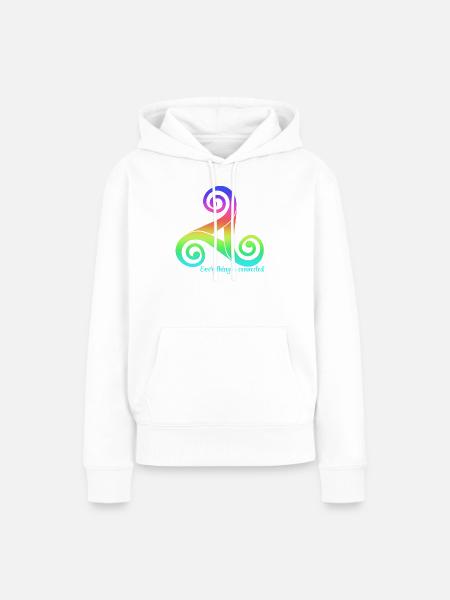 Triskele Rainbow Var01 Statement - Frauen Premium Bio Hoodie - Weiß