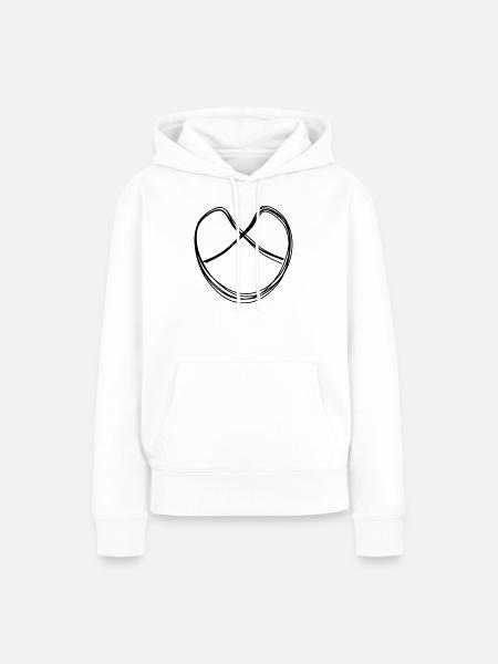 Brezel handgezeichnet - Frauen Premium Bio Hoodie - Weiß