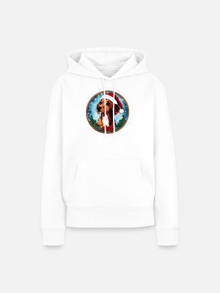 Dackel Weihnachten - Frauen Premium Bio Hoodie - Weiß