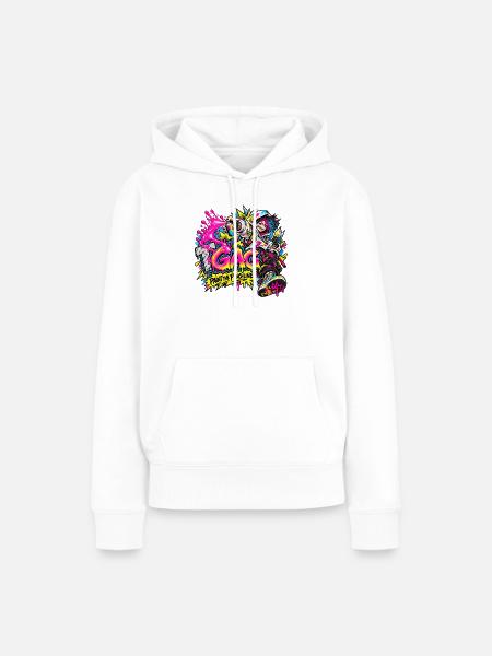 Street Art & Graffiti × Wortspiele - Frauen Premium Bio Hoodie - Weiß