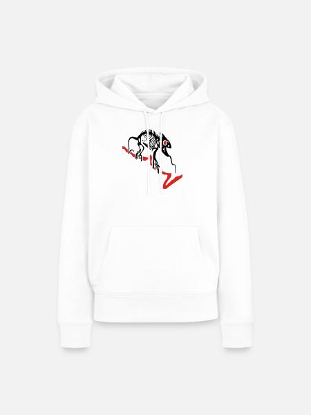 Gecko, Eidechse, Computer - Frauen Premium Bio Hoodie - Weiß
