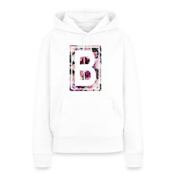B - Frauen Premium Bio Hoodie - Weiß - Vorne - Julia (174cm)