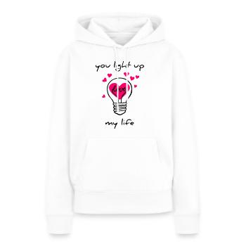 Tu illumines ma vie - Sweat à capuche Premium bio Femme - blanc - Devant - Julia (174cm)