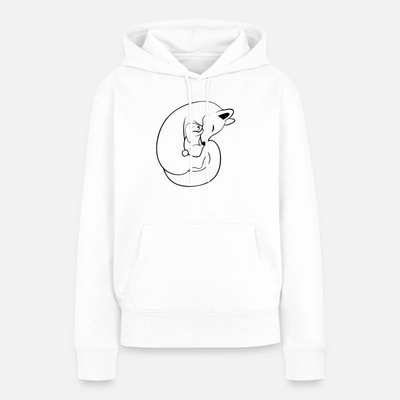 Renard et lapin - Sweat à capuche Premium bio Femme - blanc