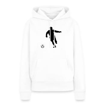 Fußballspieler einfarbig, Silhouette - Frauen Premium Bio Hoodie - Weiß - Vorne - Julia (174cm)