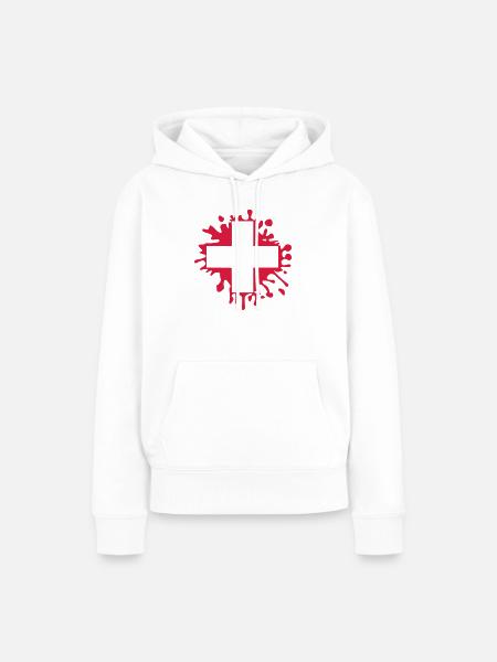 schweiz - Frauen Premium Bio Hoodie - Weiß