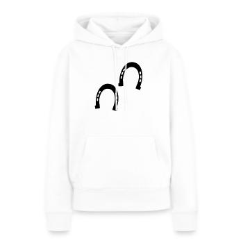 Les sabots de chevaux - Sweat à capuche Premium bio Femme - blanc - Devant - Julia (174cm)