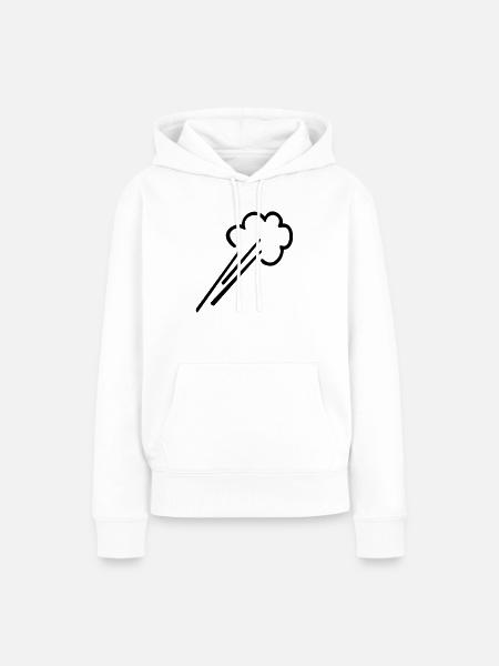 Luftstrom / wind blows (1c) - Frauen Premium Bio Hoodie - Weiß