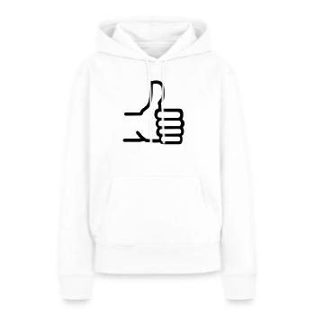 Daumen hoch - Frauen Premium Bio Hoodie - Weiß - Vorne - Julia (174cm)