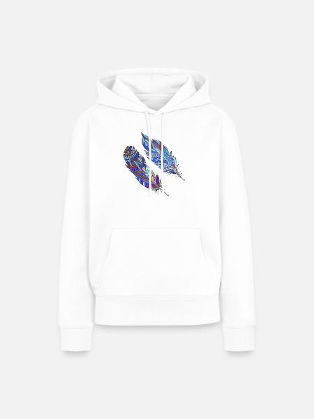 Feder - Frauen Premium Bio Hoodie - Weiß