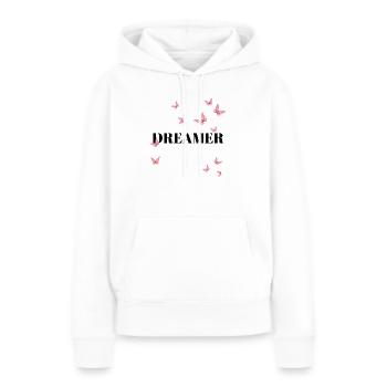 DREAMER - pink version - Frauen Premium Bio Hoodie - Weiß - Vorne - Julia (174cm)