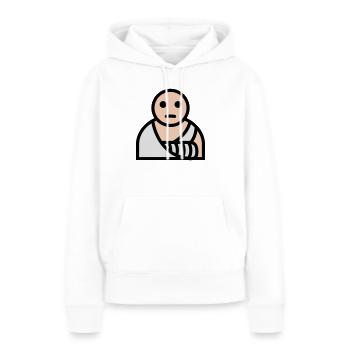 Bandage de plâtre cassé au bras - Sweat à capuche Premium bio Femme - blanc - Devant - Julia (174cm)