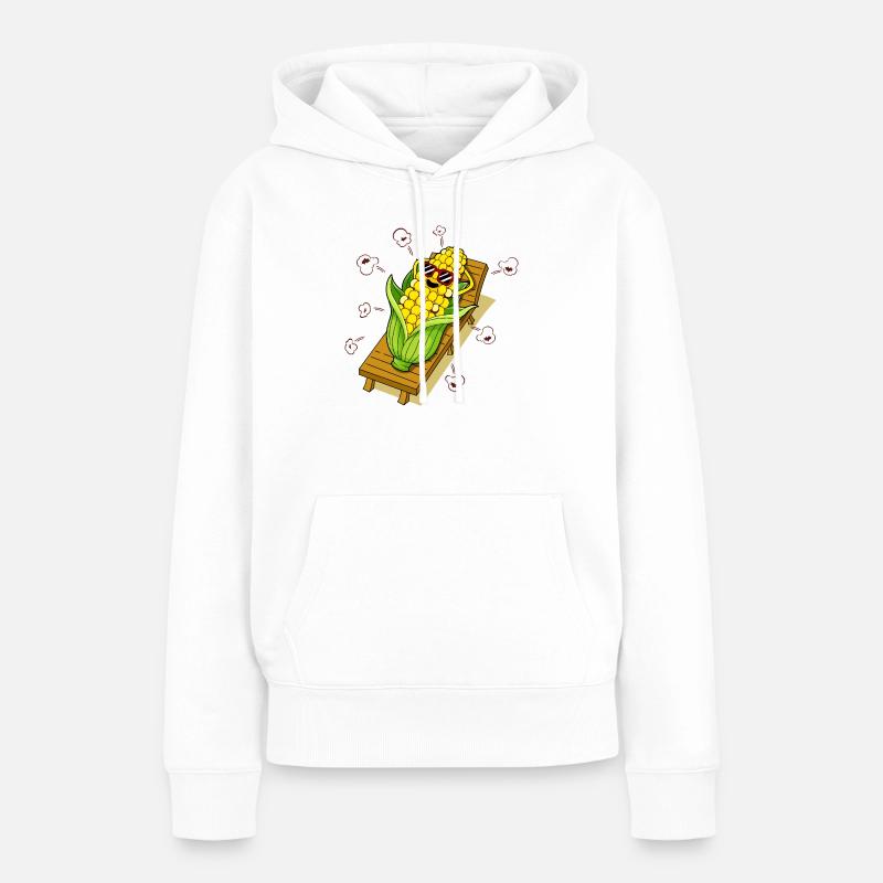 Bronzer le maïs - Sweat à capuche Premium bio Femme - blanc