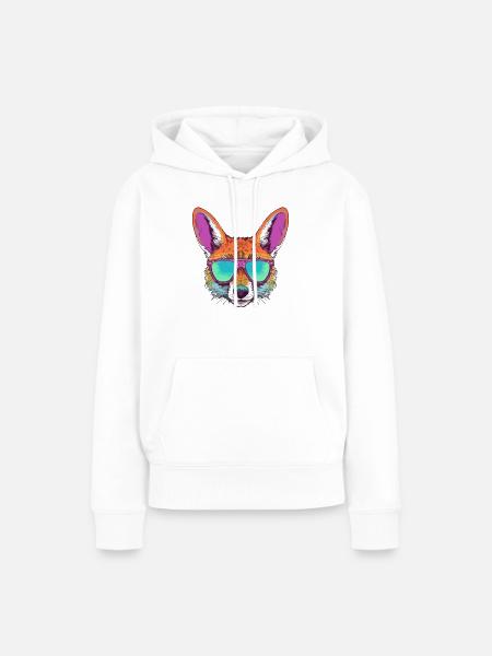 Kho der Kojote - Frauen Premium Bio Hoodie - Weiß