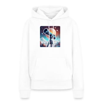 Télescope / Télescope / Astronomie / Ciel étoilé - Sweat à capuche Premium bio Femme - blanc - Devant - Julia (174cm)