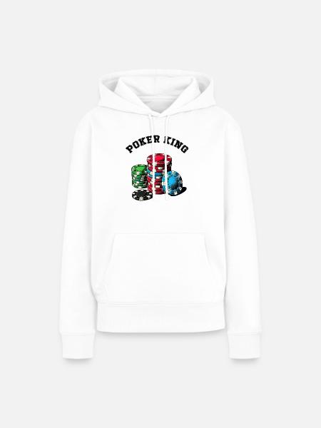 Poker King - Frauen Premium Bio Hoodie - Weiß