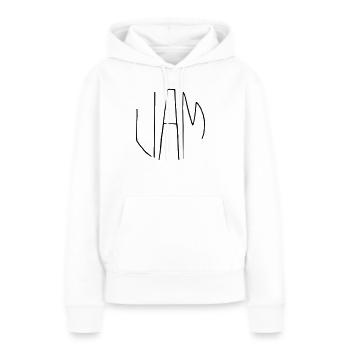 Liam - Sweat à capuche Premium bio Femme - blanc - Devant - Julia (174cm)