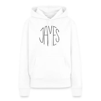 James - Sweat à capuche Premium bio Femme - blanc - Devant - Julia (174cm)