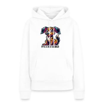 Chien Chien - Sweat à capuche Premium bio Femme - blanc - Devant - Julia (174cm)