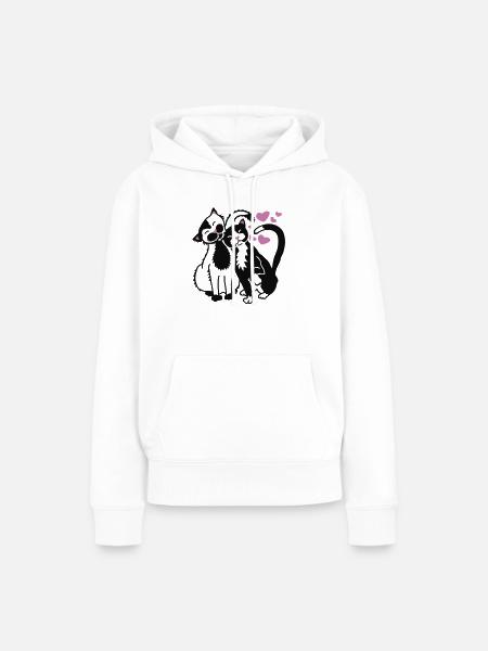 Katzen - Perrfect Liebe - Frauen Premium Bio Hoodie - Weiß