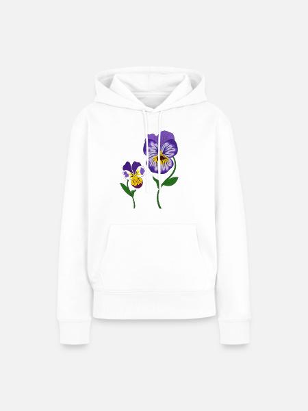 Blume Veilchen - Frauen Premium Bio Hoodie - Weiß