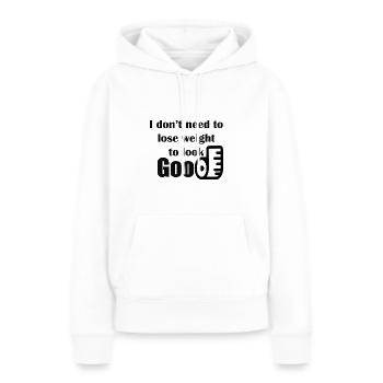 Pas de perte de poids - Sweat à capuche Premium bio Femme - blanc - Devant - Julia (174cm)