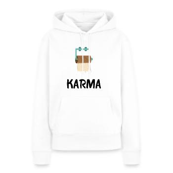 KARMA - Sweat à capuche Premium bio Femme - blanc - Devant - Julia (174cm)