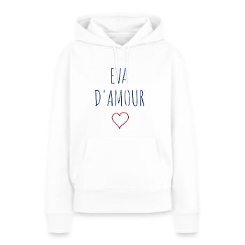 EVA d'amour - COEUR - Sweat à capuche Premium bio Femme - blanc - Devant - Julia (174cm)