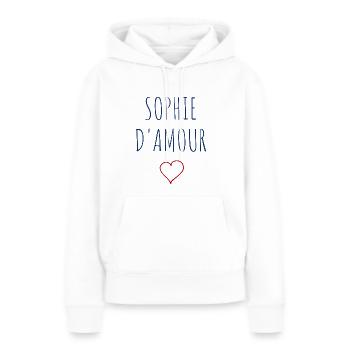 SOPHIE D'AMOUR - COEUR - Sweat à capuche Premium bio Femme - blanc - Devant - Julia (174cm)