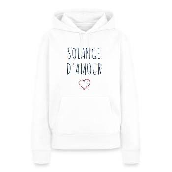 SOLANGE D'AMOUR - COEUR - Sweat à capuche Premium bio Femme - blanc - Devant - Julia (174cm)