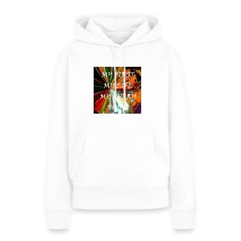 MY FIRST - Sweat à capuche Premium bio Femme - blanc - Devant - Julia (174cm)