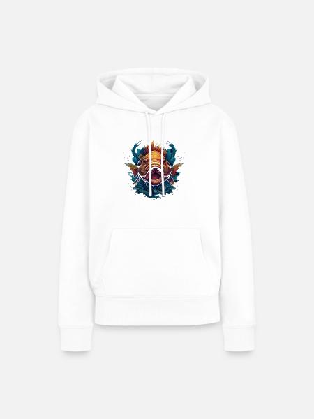 Fischkopf 2 - Frauen Premium Bio Hoodie - Weiß