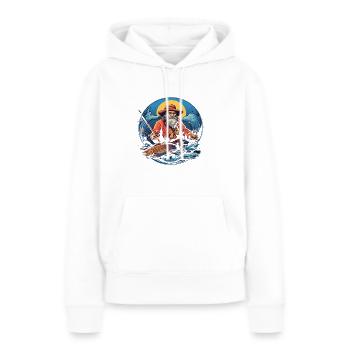 fish fisherman 2 - Sweat à capuche Premium bio Femme - blanc - Devant - Julia (174cm)