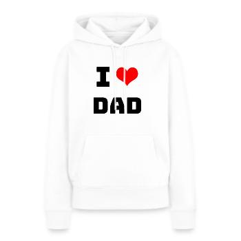 i love DAD - Frauen Premium Bio Hoodie - Weiß - Vorne - Julia (174cm)